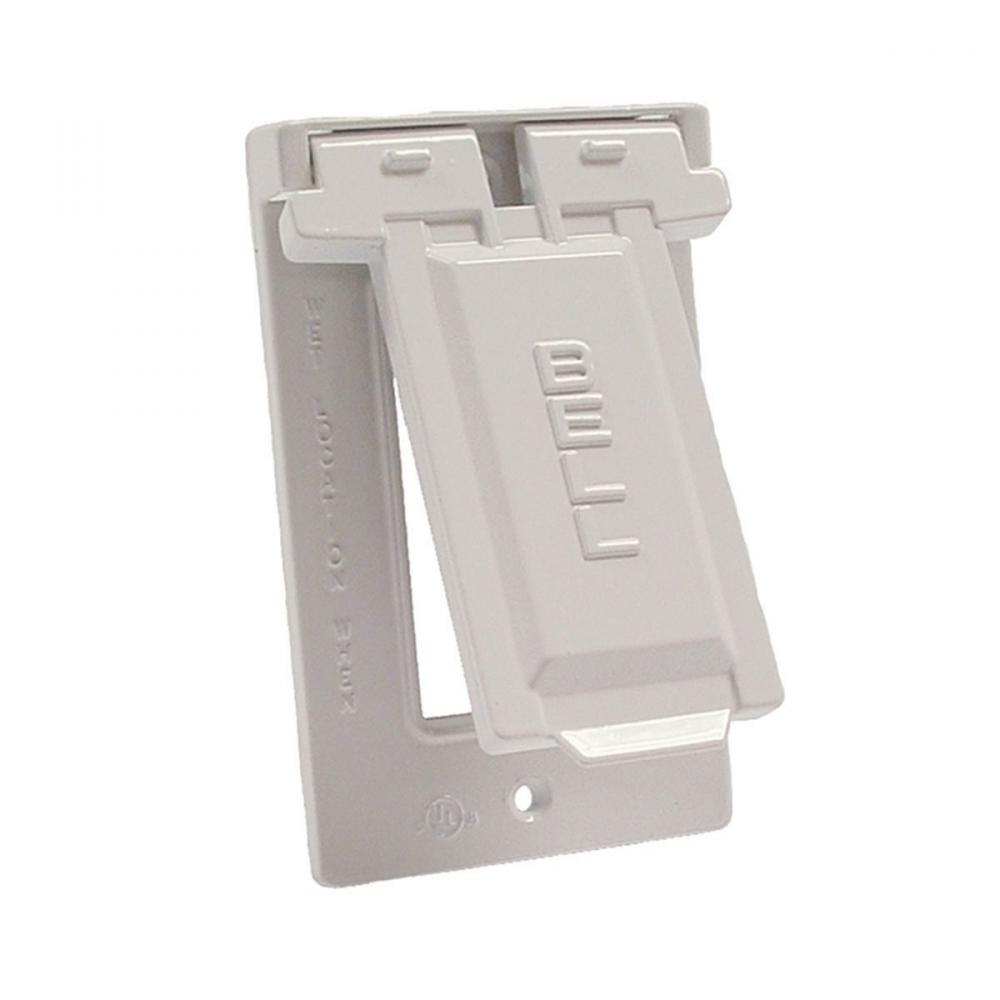 1G VERTICAL WP COVER GFCI - WHITE