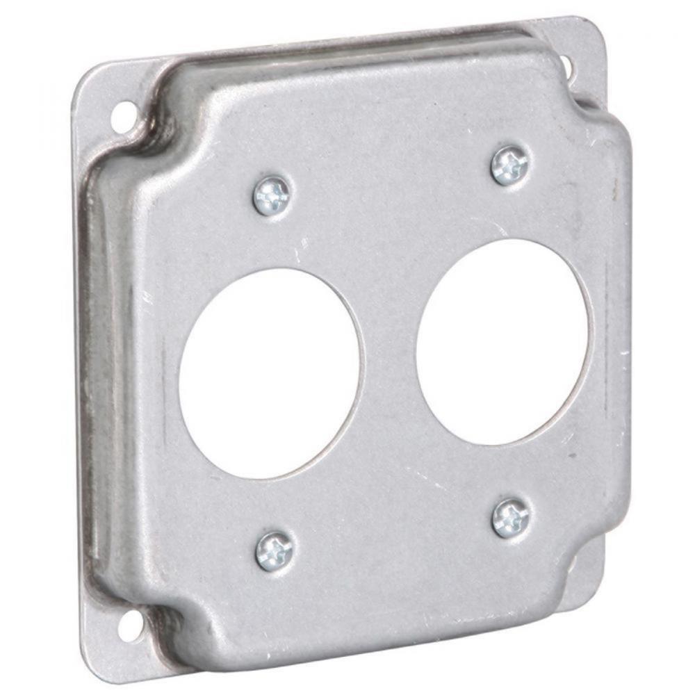 4SQ EXP COVER - 2 RECEPTACLES 1.406 DIAM