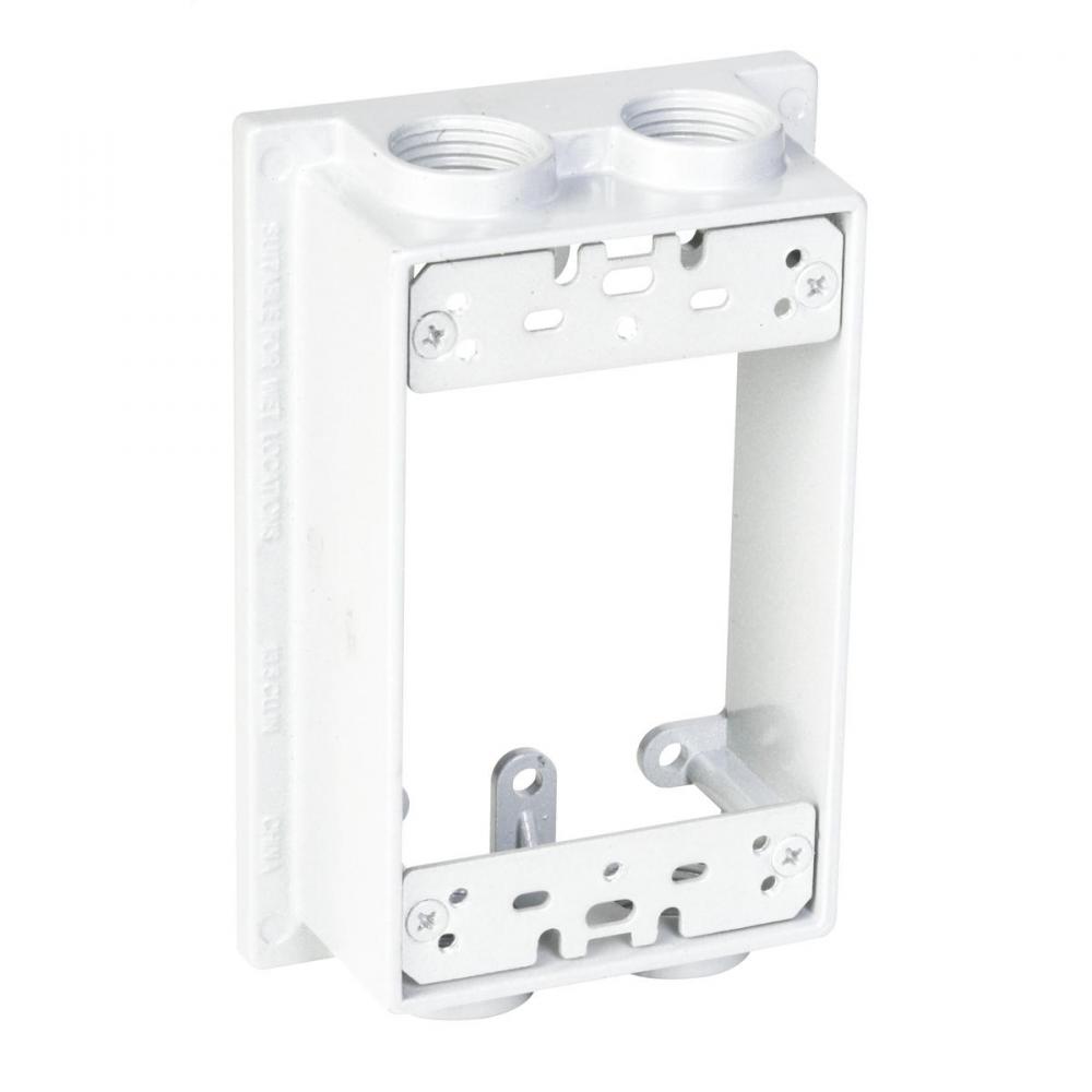 1G WP EXT ADAPT (4) 1/2 IN. OUTLETS  WH