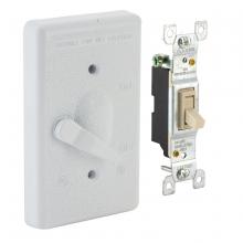 Raco-Taymac-Bell, a Hubbell affiliate 5121-1 - 1G VERTICAL WP COVER TOGGLE SP 15A -WHT