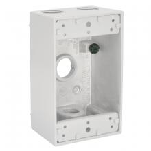 Raco-Taymac-Bell, a Hubbell affiliate 5321-6 - 1G WP BOX (4) 1/2 IN. OUTLETS WHT CARDED