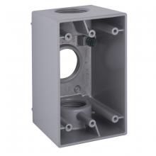 Raco-Taymac-Bell, a Hubbell affiliate 5387-0 - 1G WP DEEP BOX (3) 1 IN. OUTLETS - GRAY