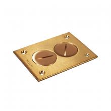 Raco-Taymac-Bell, a Hubbell affiliate 6288 - RECT FLOOR BOX 2 PLUG COVER - BRASS