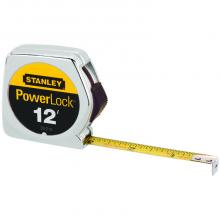 Stanley Black & Decker 33-212 - POWERLOCK TAPE RULE W/ MTL CASE 1/2"X12'