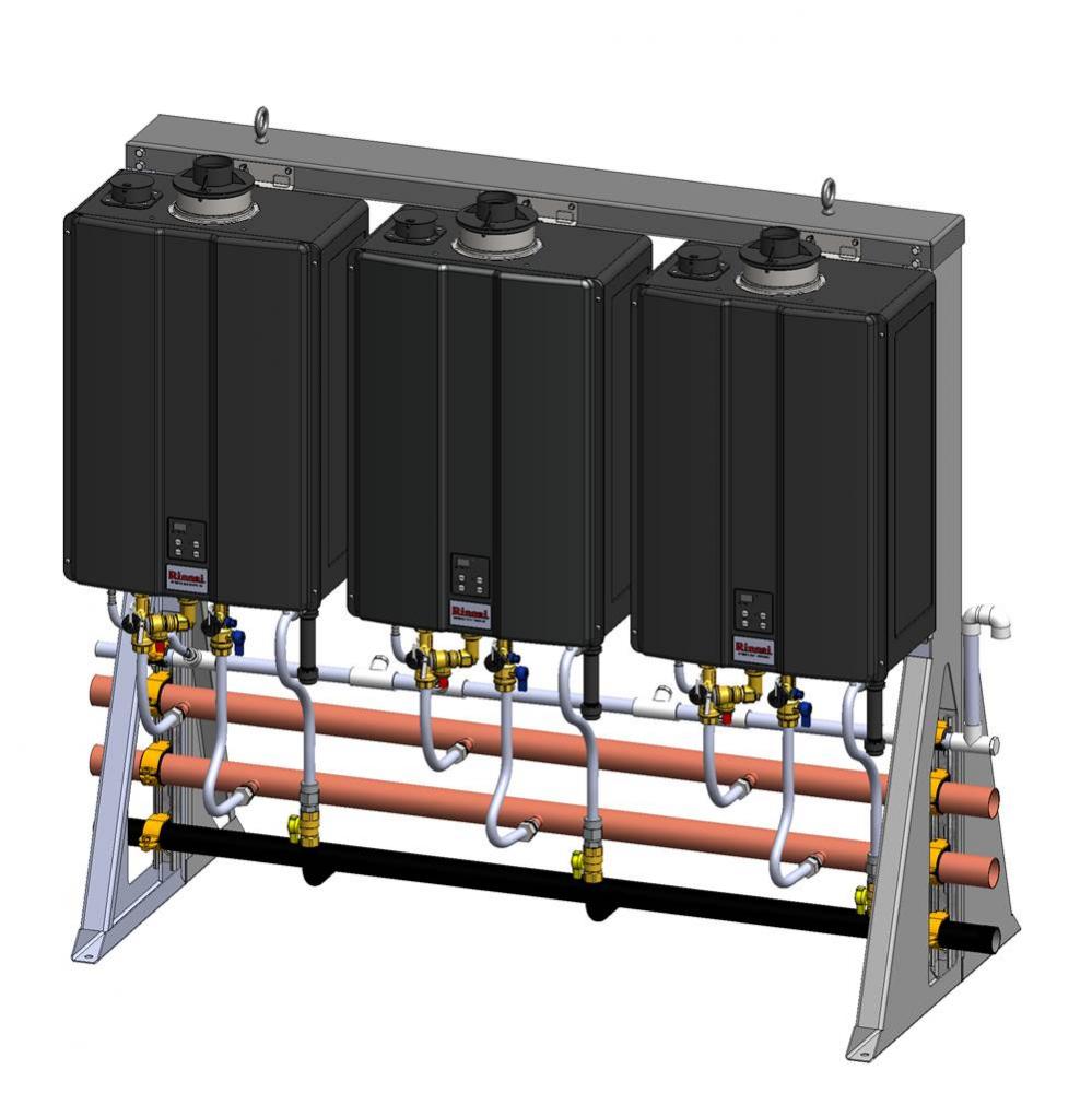 3-Unit Exterior NG Inline Free Standing Rack - Commercial