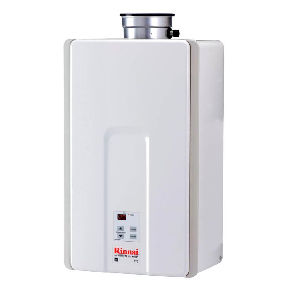 High Efficiency 7.5 GPM 180,000 BTU Natural Gas Interior Tankless Water Heater