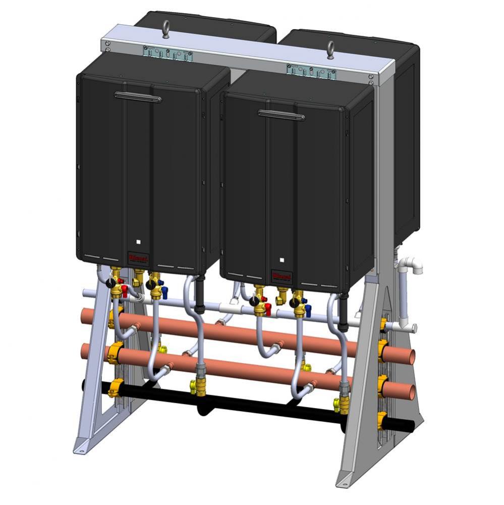 4-Unit Exterior NG Back-to-Back Free Standing Rack - Commercial