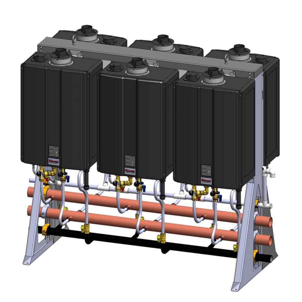 6-Unit Exterior NG Back-to-Back Free Standing Rack - Commercial