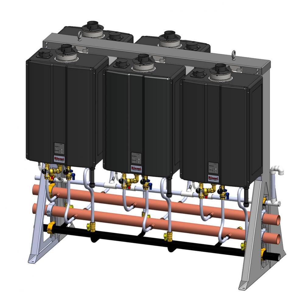 5-Unit Exterior NG Back-to-Back Free Standing Rack - Commercial