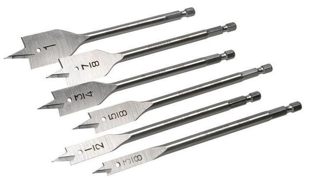 6-Piece Spade Bit Set, 3/8&#34; - 1&#34;