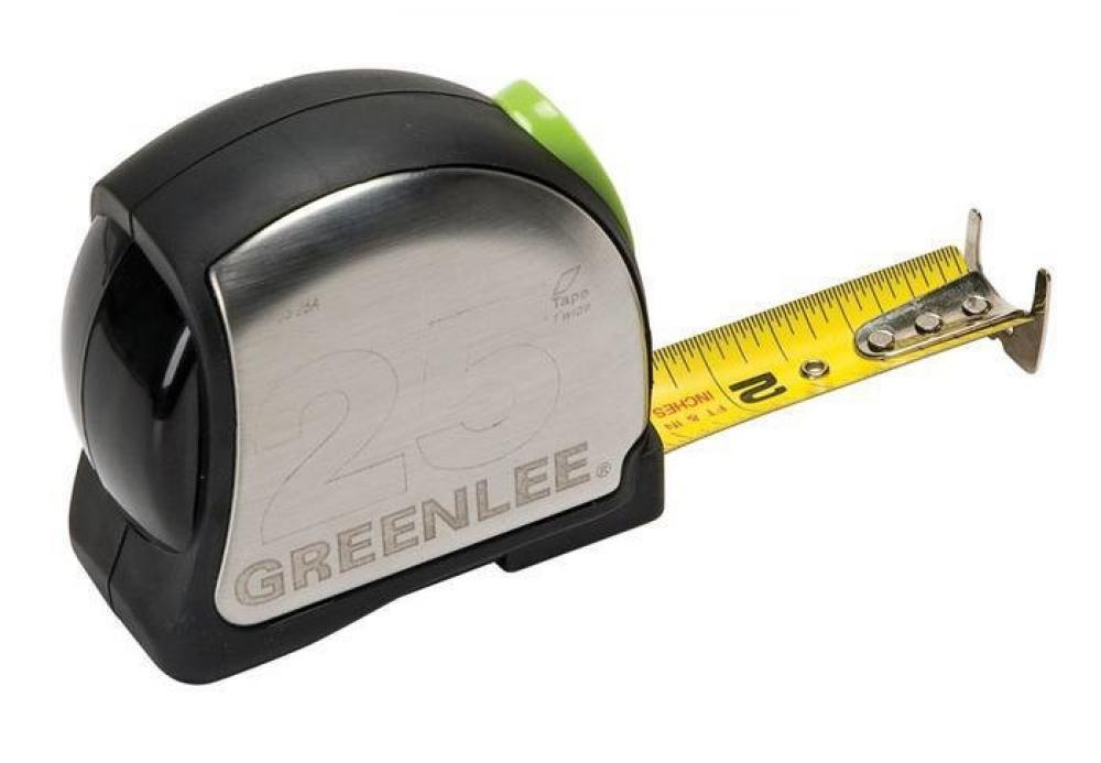 Power Return Tape Measure, Double Tang/Sided, 25 ft