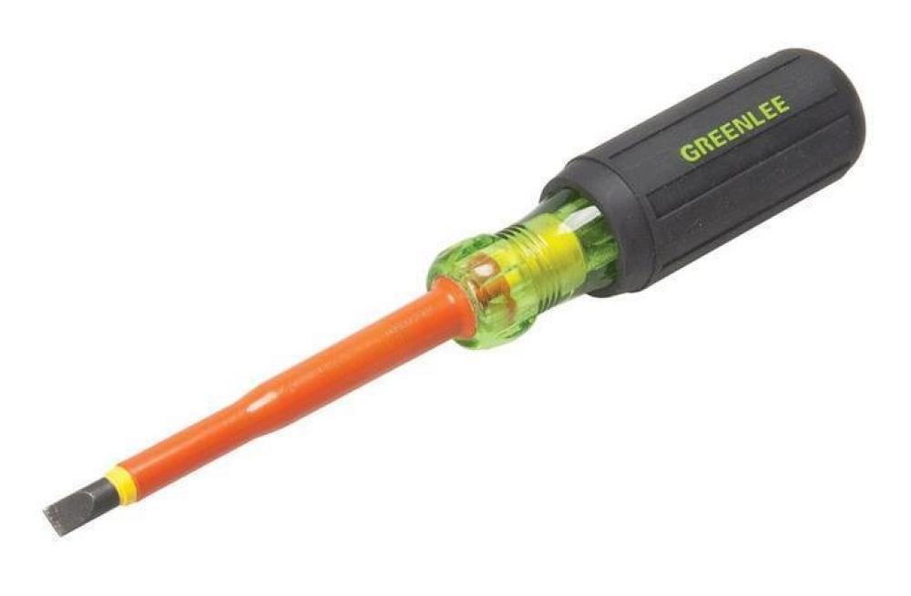 Screwdriver, Insulated, Cabinet Tip, 1/4&#34; x 4&#34;